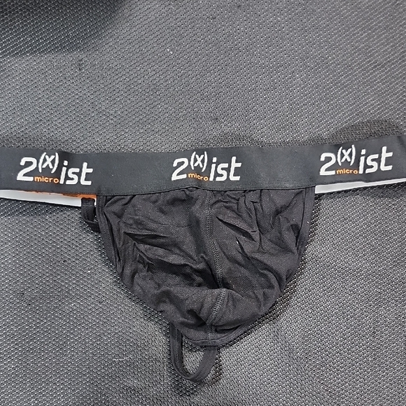 2xist Men's Micro Black Y Back Thong Vintage - Picture 4 of 6